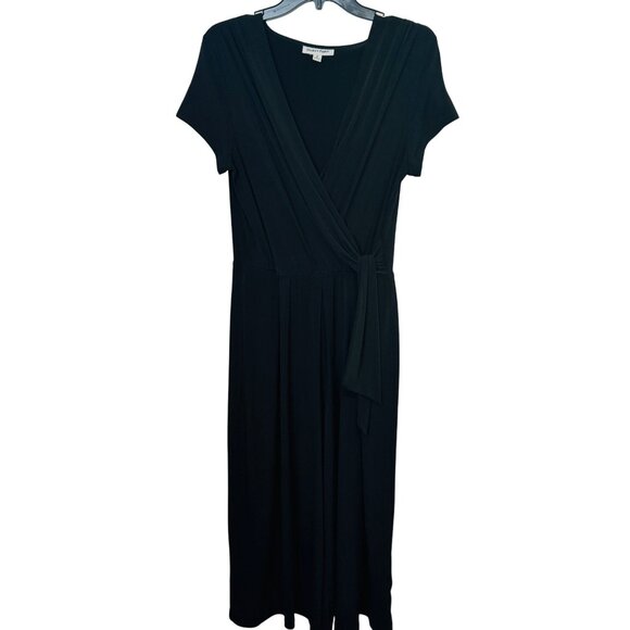 Shelby Palmer M Black Wrap Midi Length Pantsuit - Picture 1 of 16